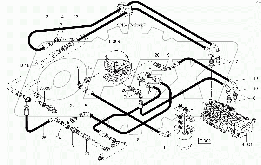  Hydraulic Installation - Slewing, Articulation