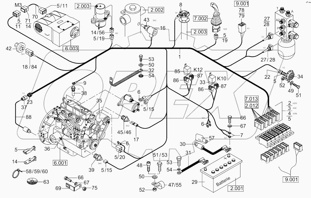  Electrical Installation - Uppercarriage, Engine