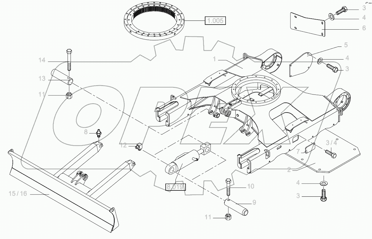  Undercarriage, Front Dozer Blade