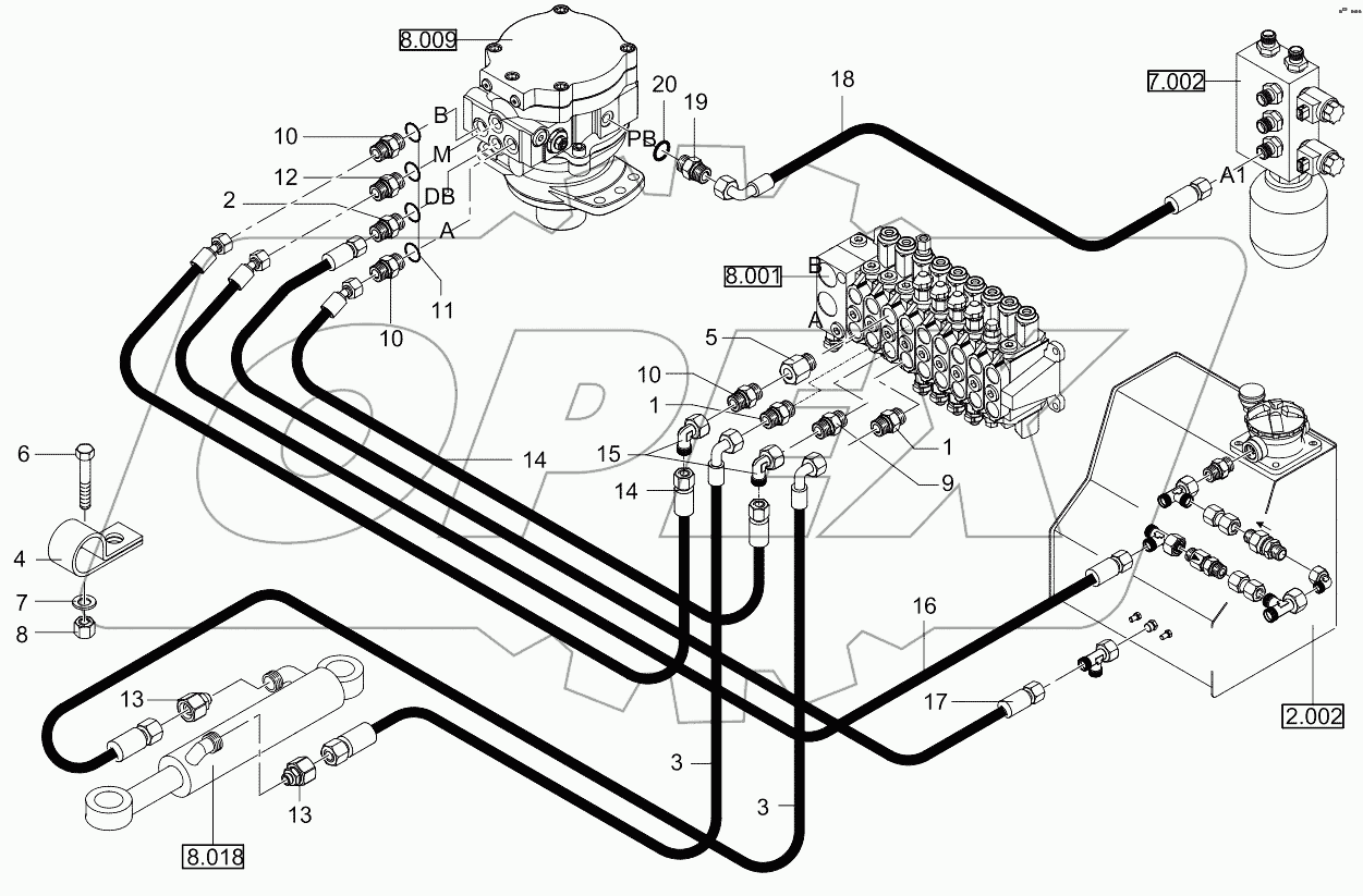  Hydraulic Installation - Slewing, Articulation