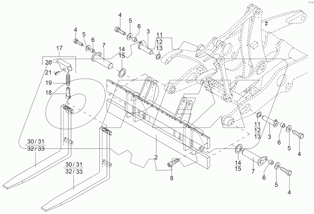  STACKER EQUIPMENT, CRANE HOOK - DIRECT MOUNTED