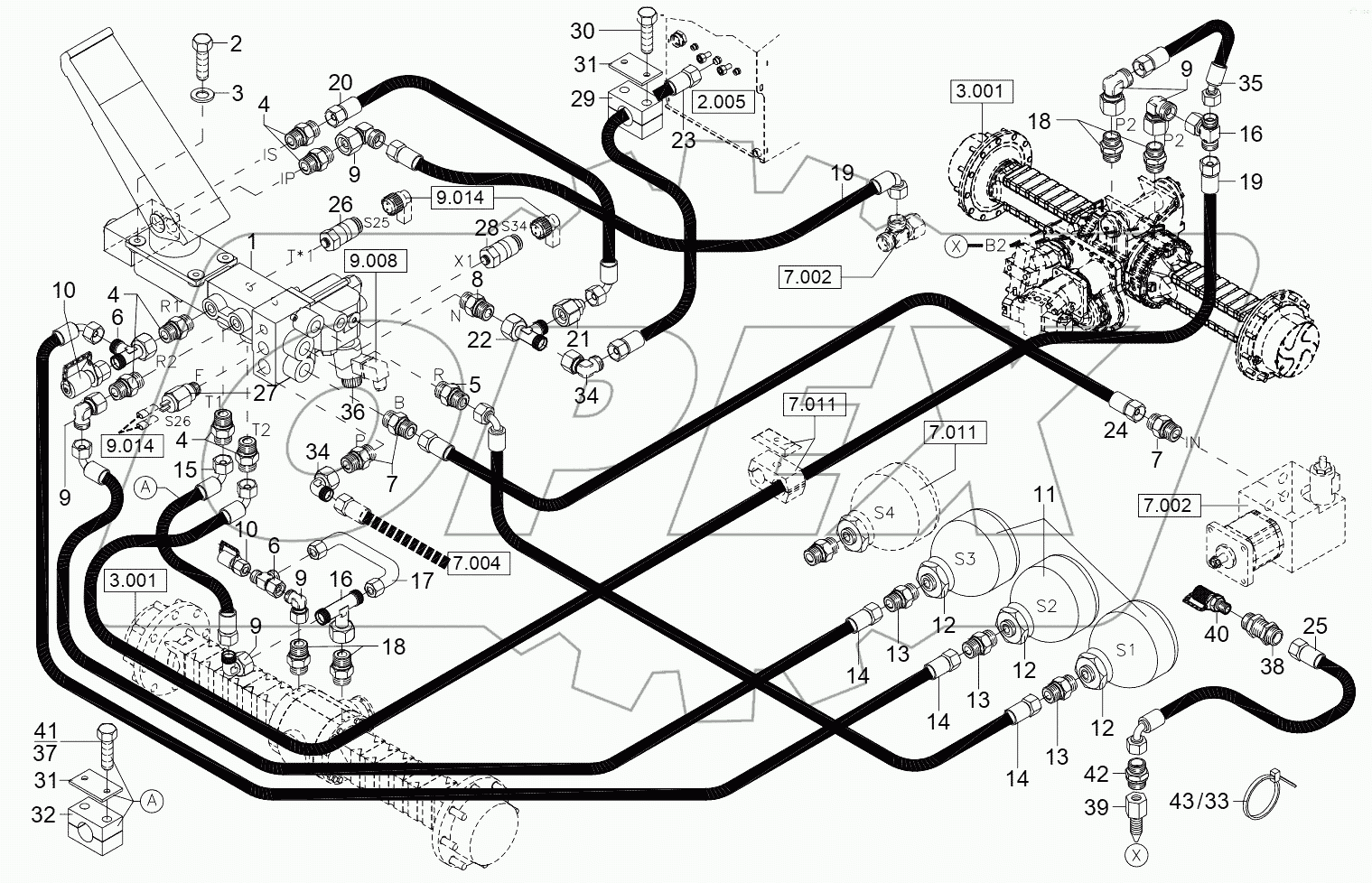  HYDRAULIC INSTALLATION - SERVICE BRAKE