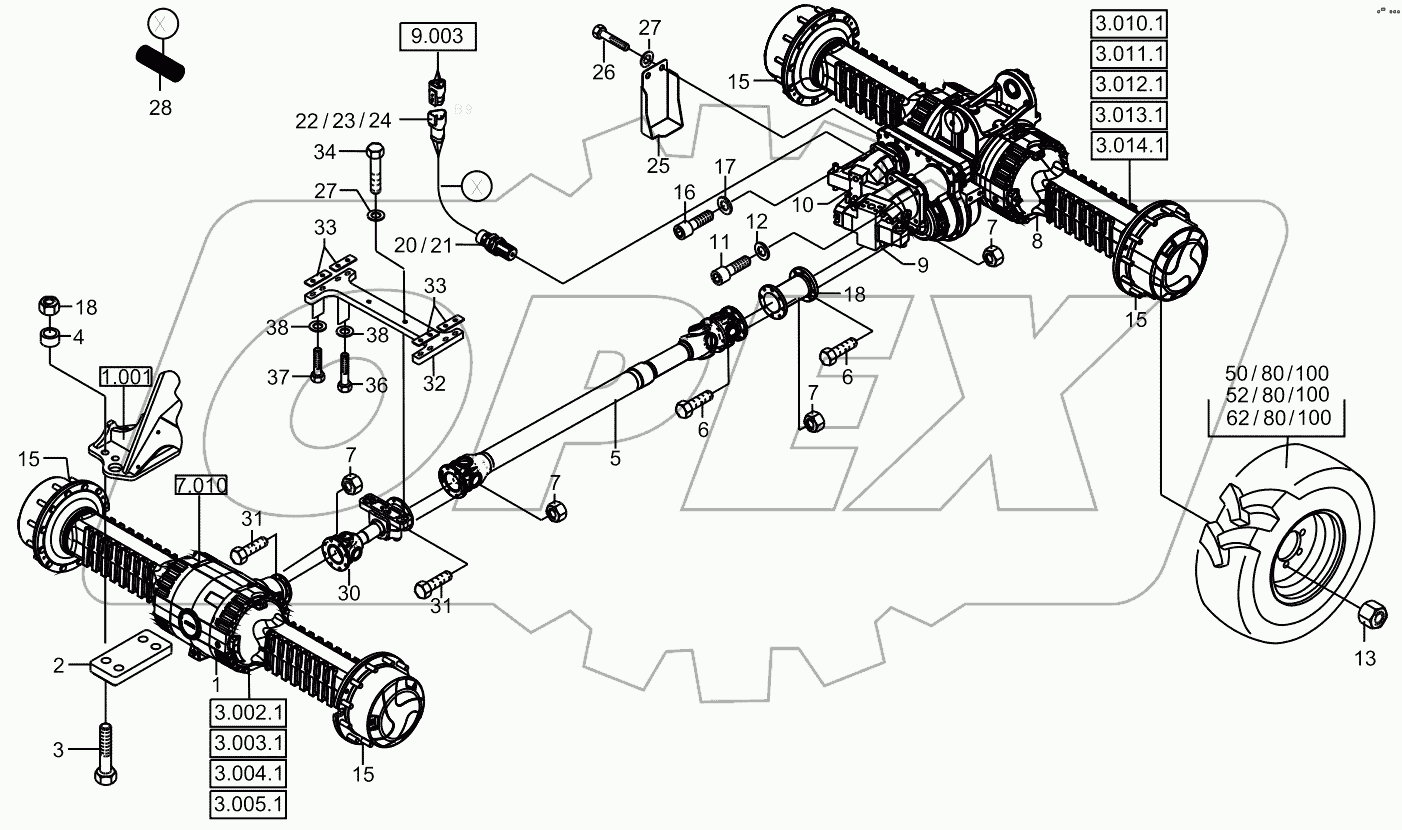  Axle, Tires Tl03100120> +0118