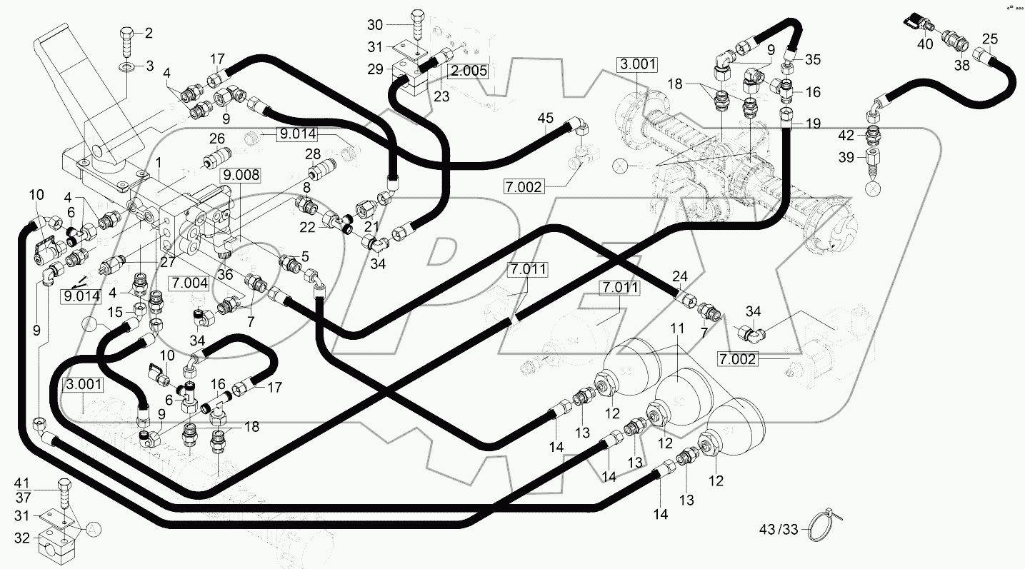  Hydraulic Installation – Service Brake