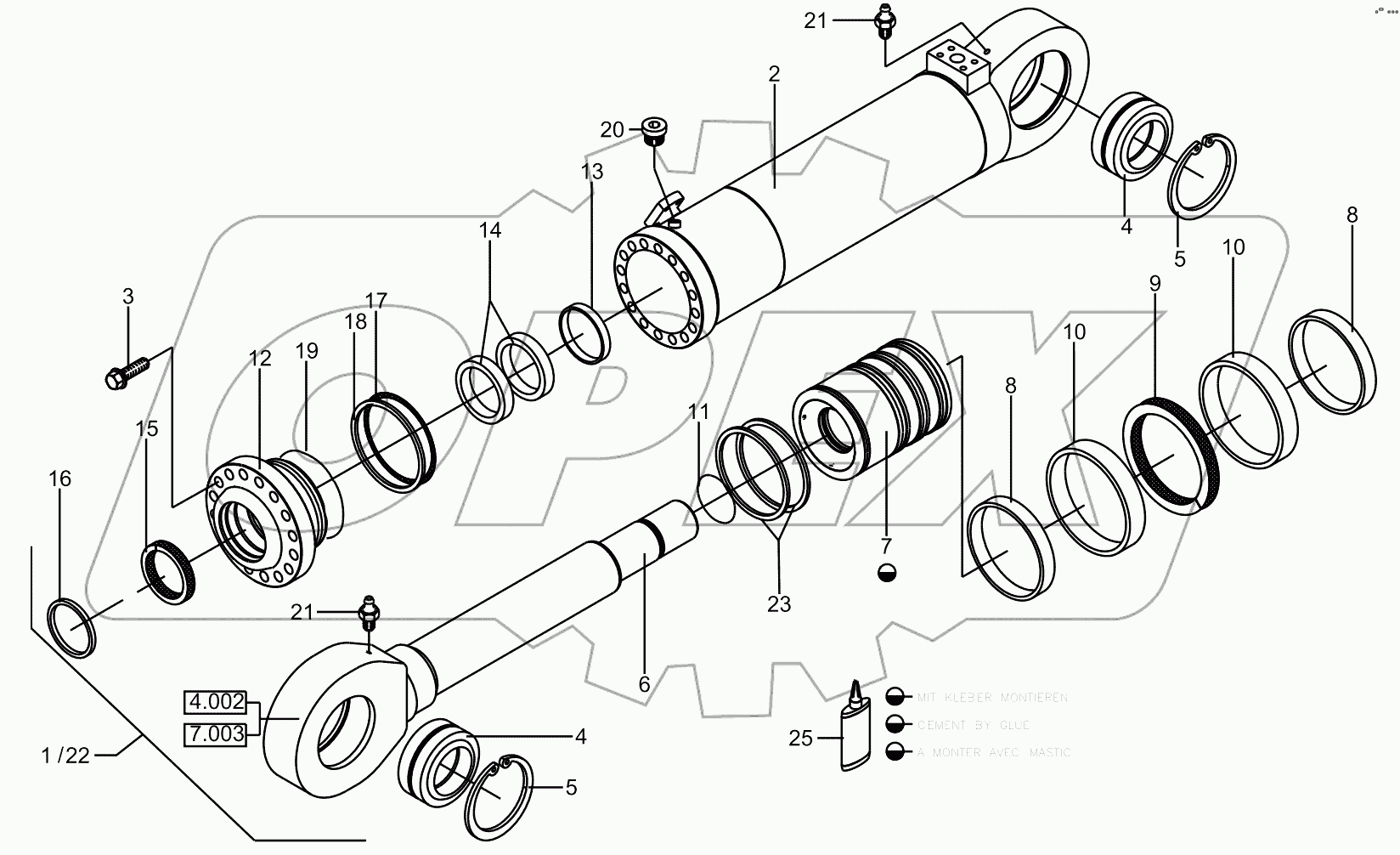  Hydraulic Cylinder - Dumping Tl03100> Z160/100