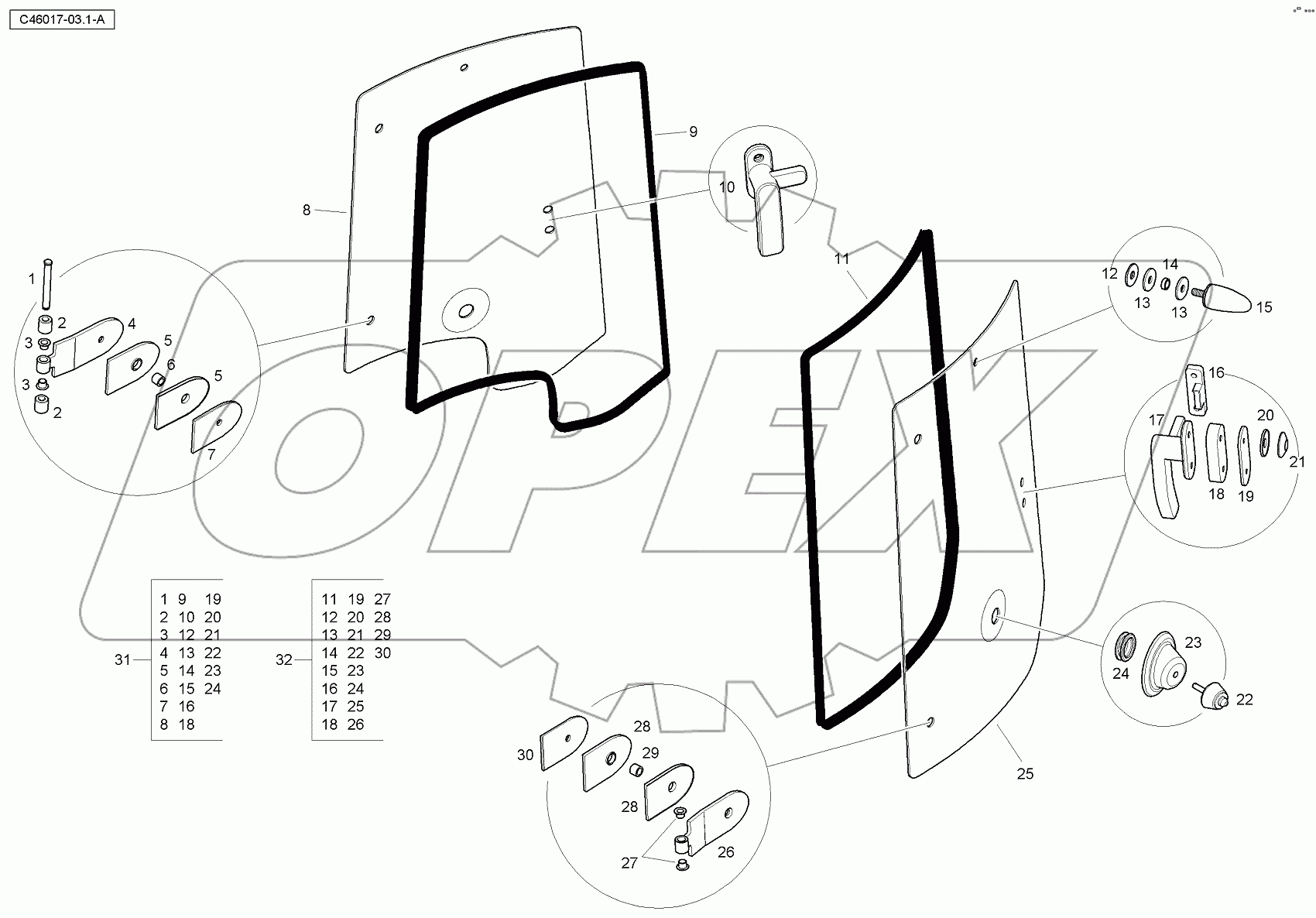  4067 46017 Side Windows