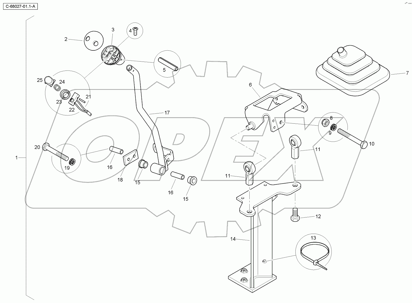  4067 68027 Loader Lever Assembly