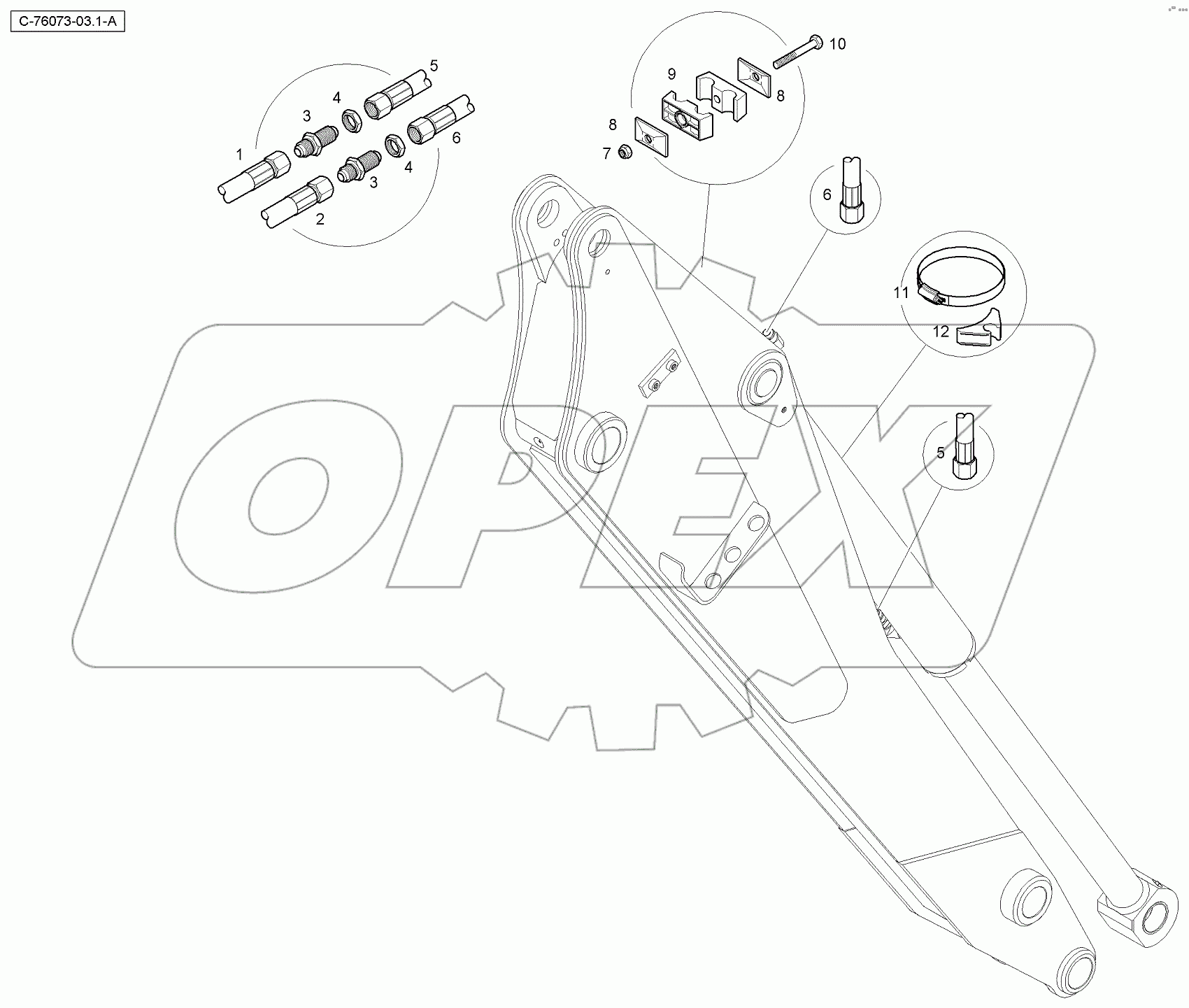 4067 76073 Bucket Cylinder Hoses