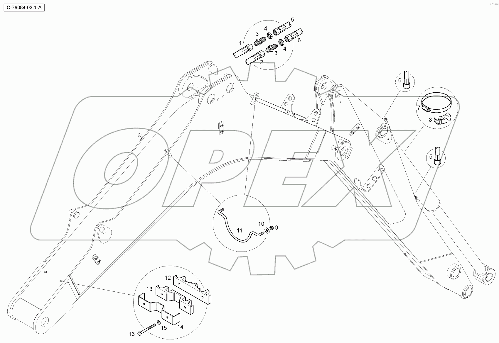  4067 76068 Bucket Cylinder Hoses