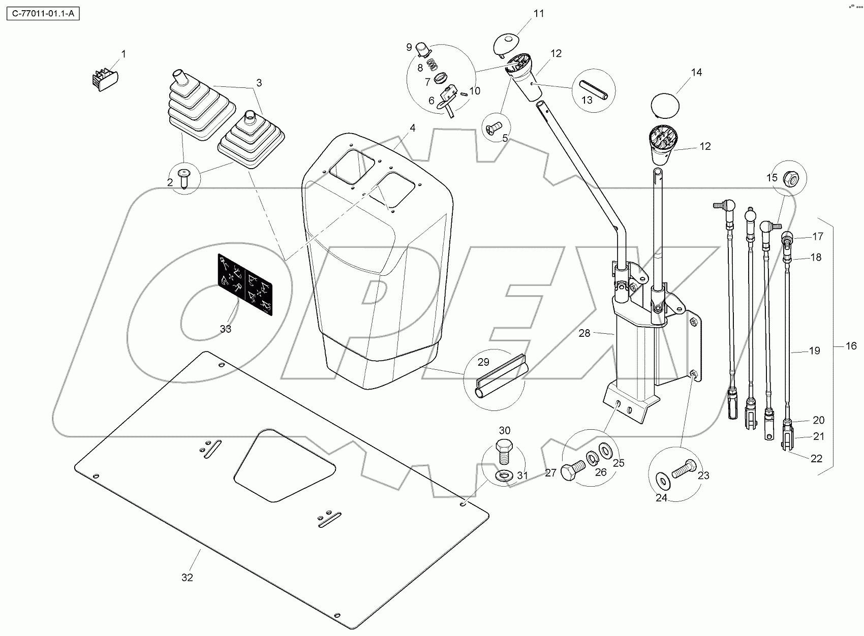  4067 77011 Digger Controls - X Pattern