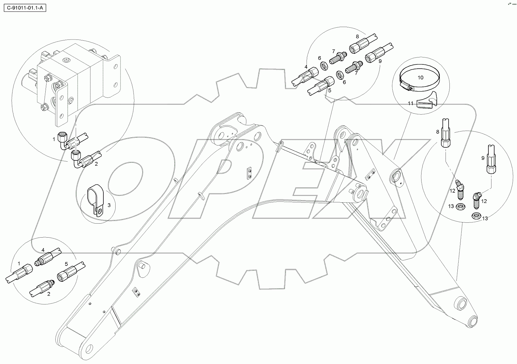  4067 91099 Digger Quick Attach Hoses