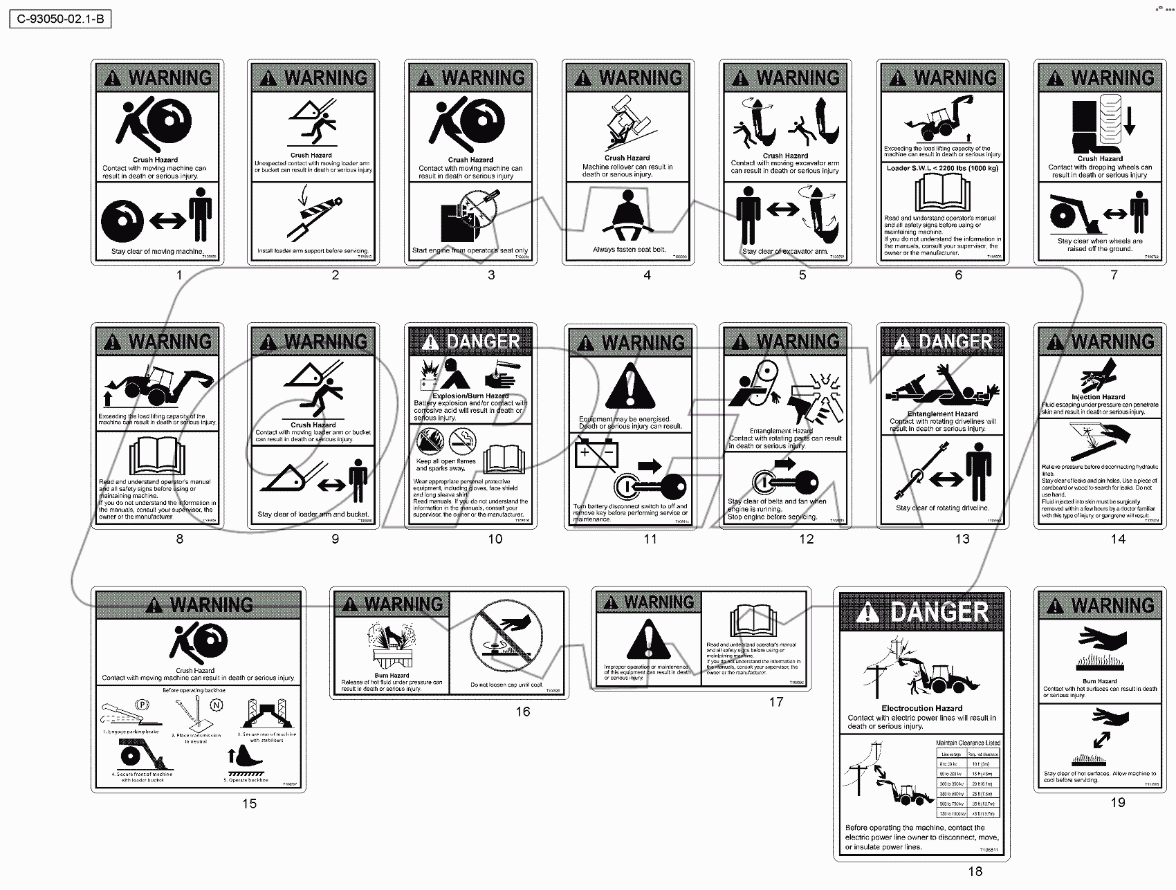  4067 93050 Decals - Warning