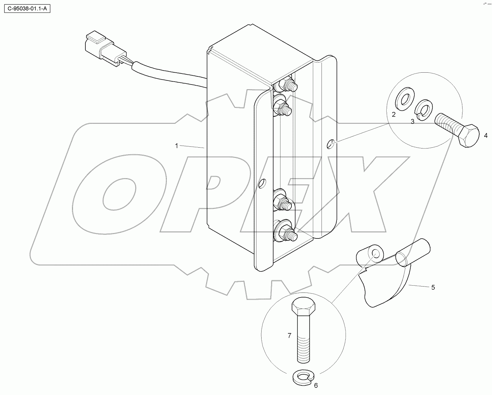  4067 95038 Stabiliser Leg Warning - Centremount
