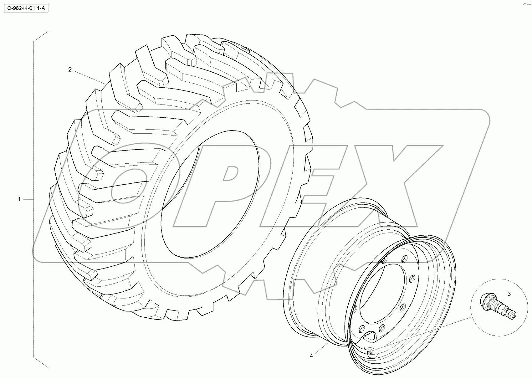  4067 98244 Spare Wheel - Front - White