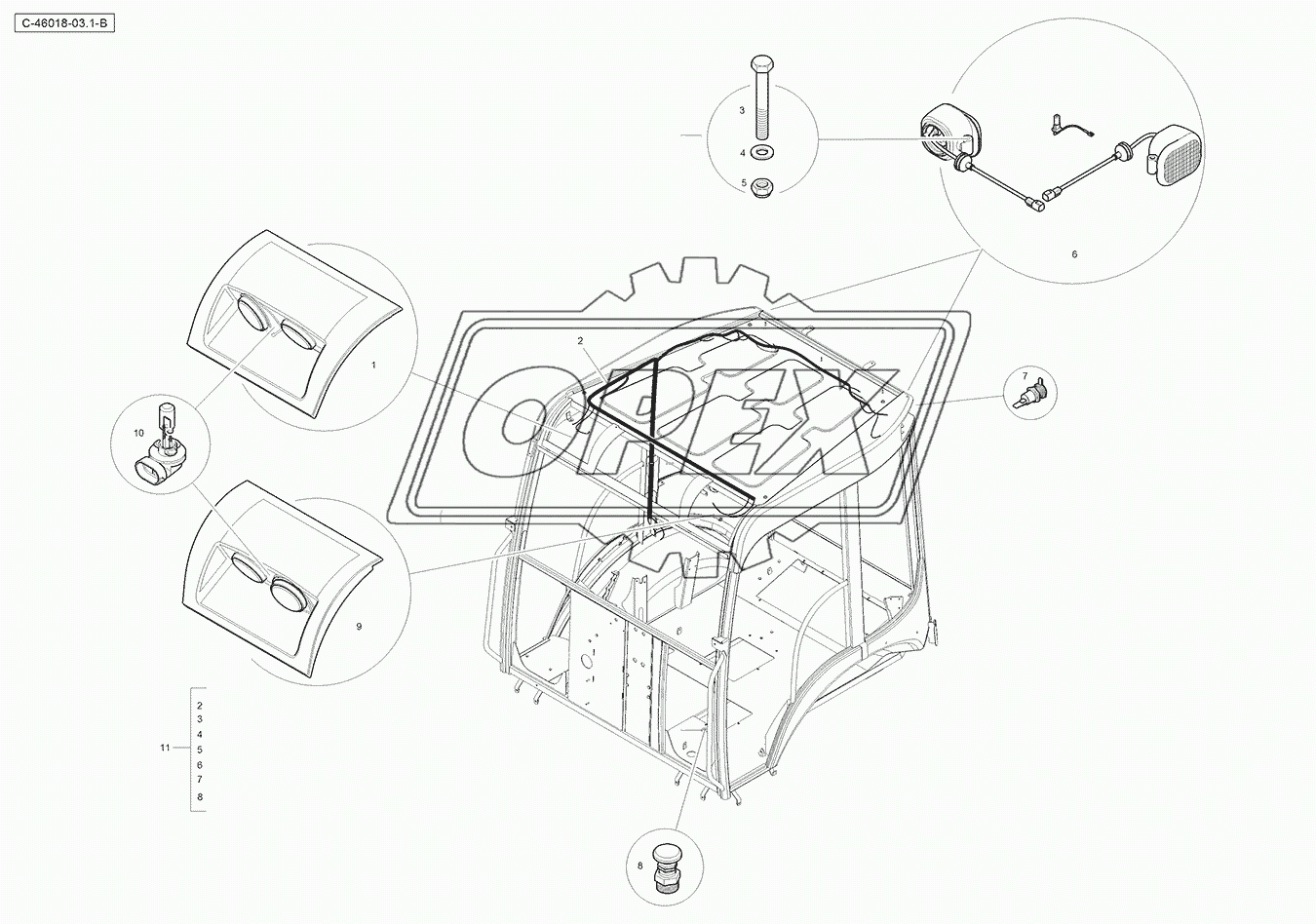 Canopy - without windscreen - Electrics