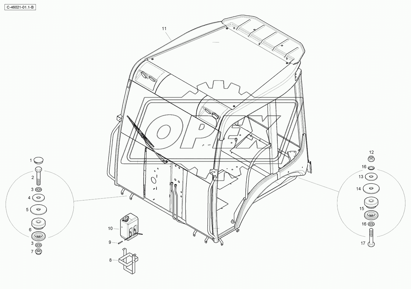 Canopy - with windscreen - Structure - Mounts