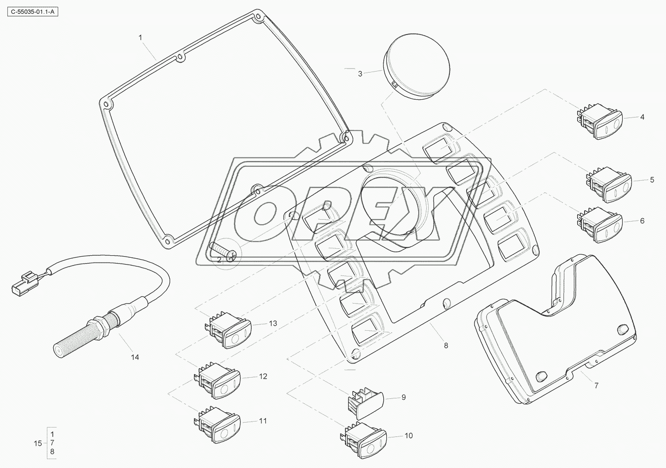 Front Console - without Speedometer