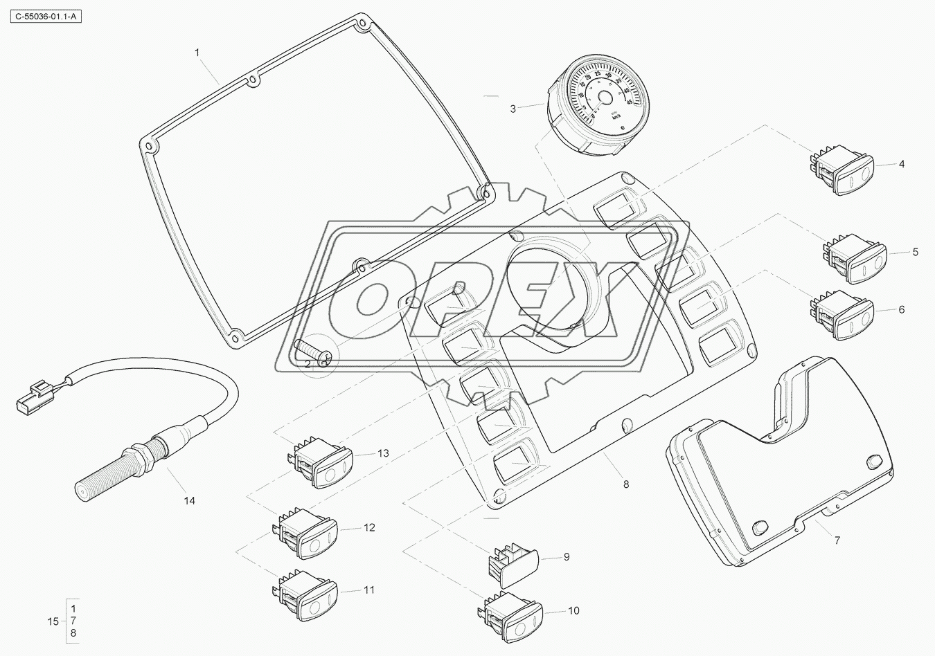 Front Console - with Speedometer