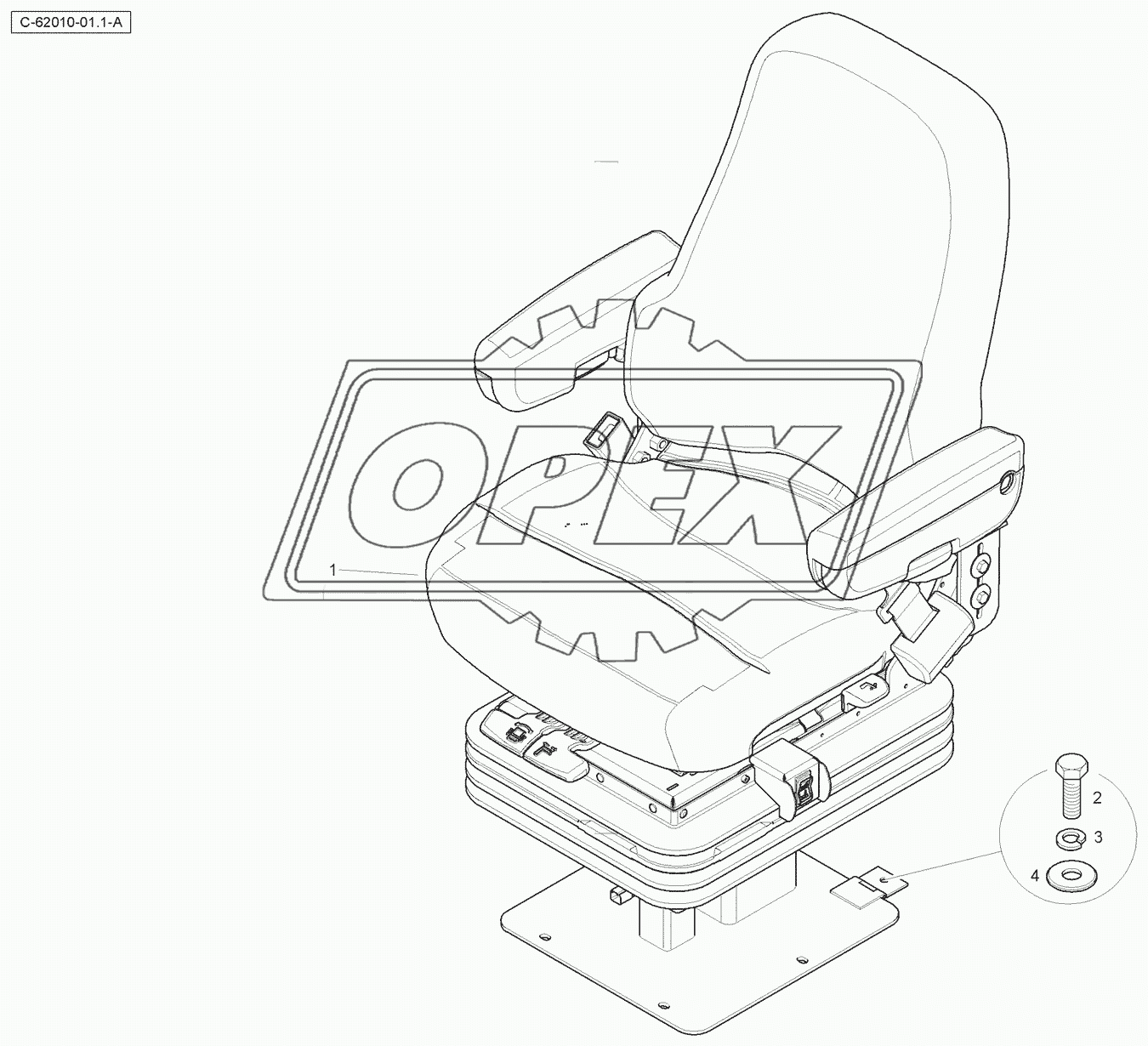 Seat - Fabric - Air Suspension - with Heater