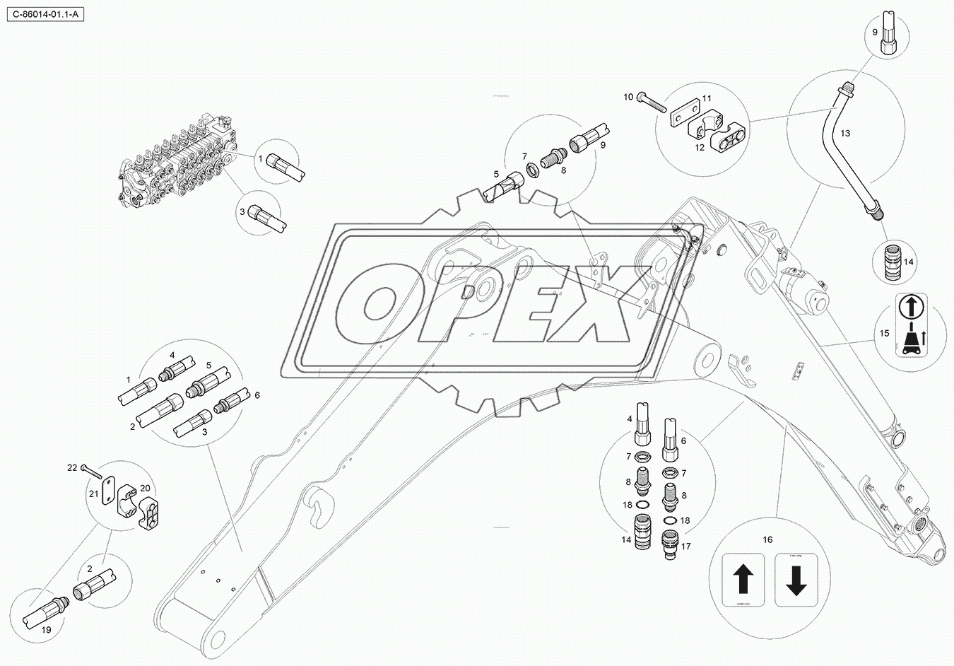 Auxilliary Hydraulics - Centremount - Extending Dipper - 15ft