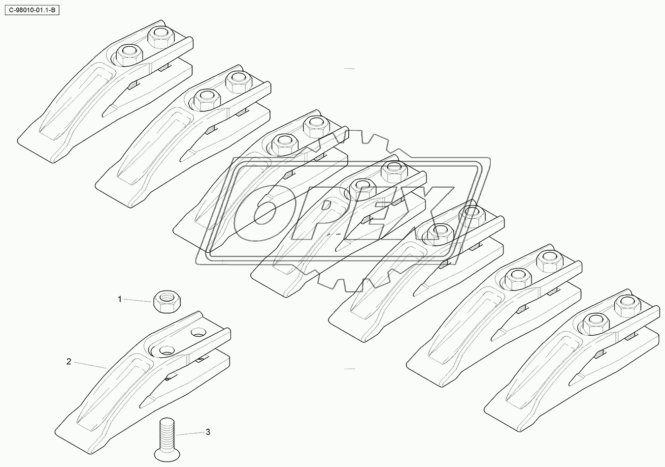 Loader Bucket Tooth Kit - Standard