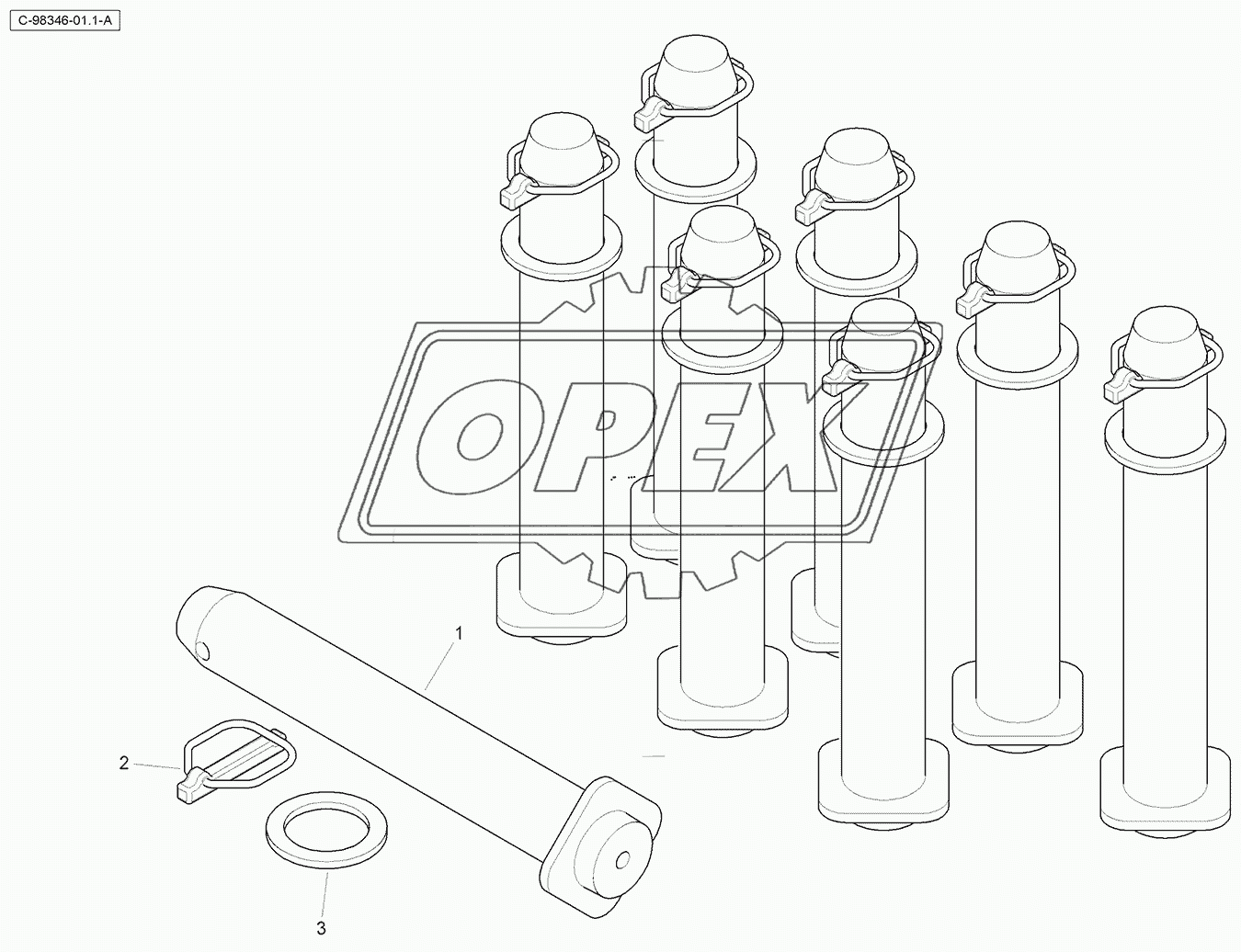 Digger Bucket Pin Kit - 4 Sets