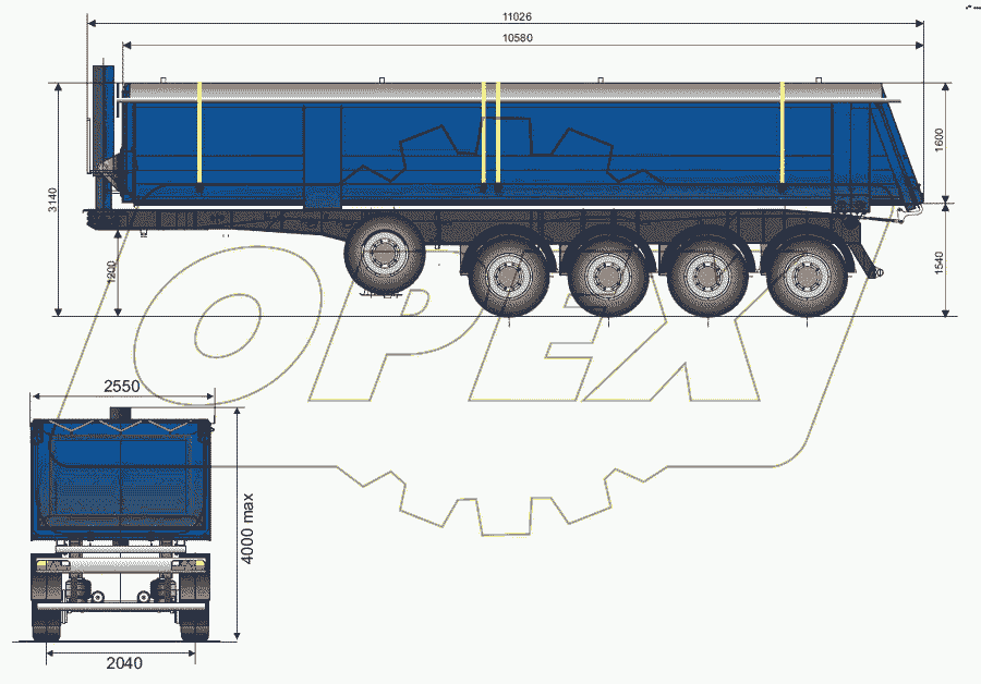 Общий вид полуприцепа модели 95231-0000010