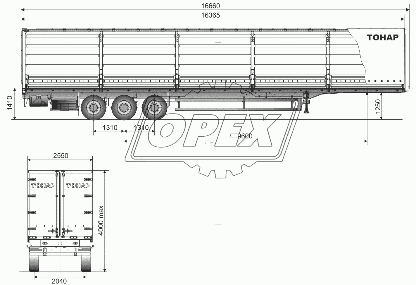 Общий вид полуприцепа модели 97461Д-000040-20