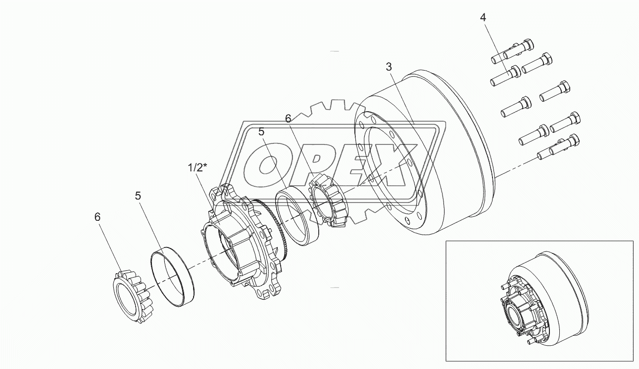 Барабан со ступицей в сборе