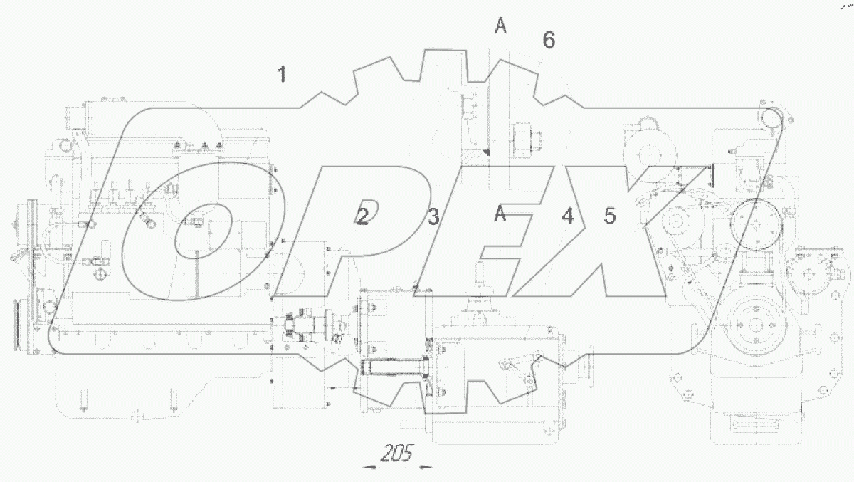  Силовой агрегат (для машин выпуска до № 170)
