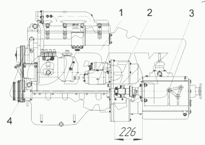  Силовой агрегат (для машин выпуска с № 170)
