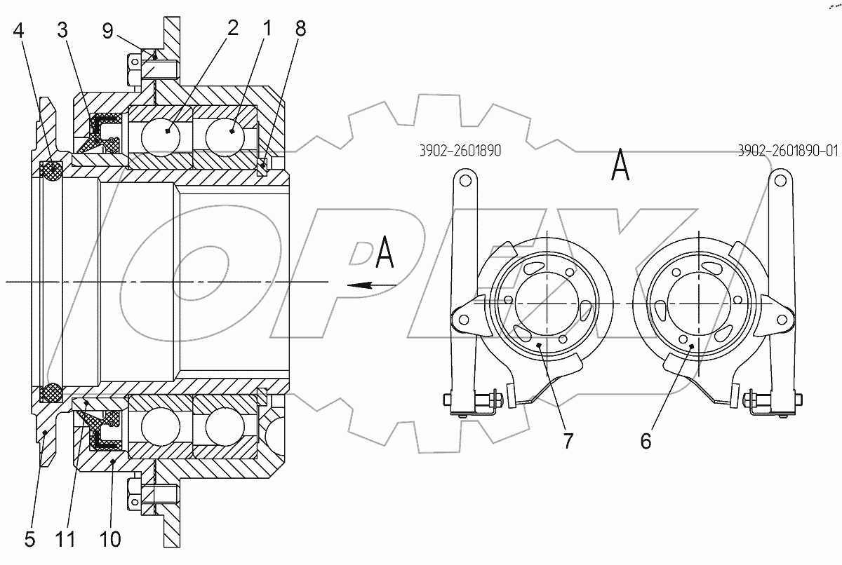  Узел выжима фрикциона 3902-2601890