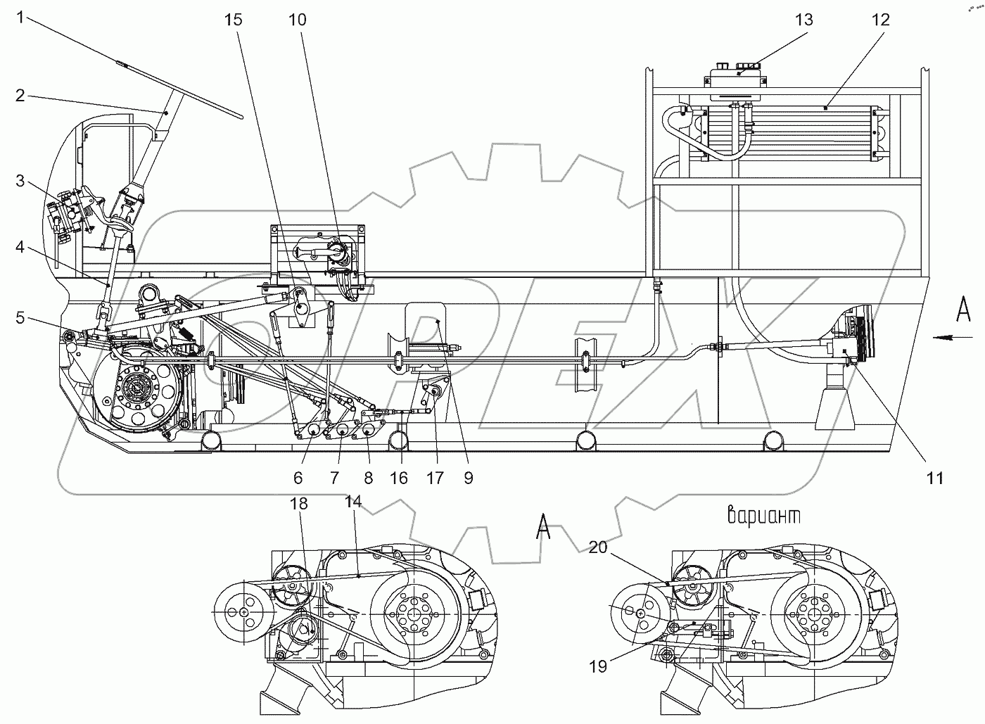  Привод управления фрикционами и тормозами с пневмоприводом