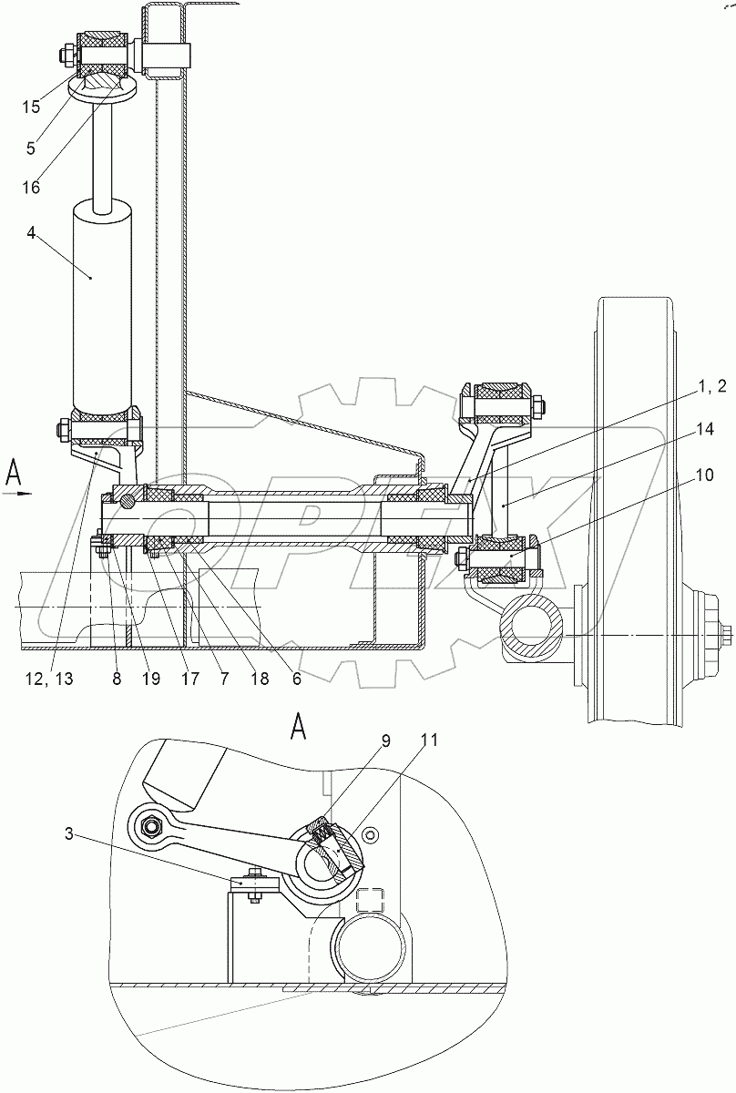  Крепление амортизаторов с 4-мя
