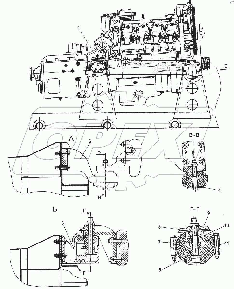  Подвеска двигателя