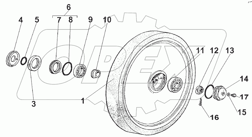  Катки опорные движителя с фрикционным уплотнением ступицы