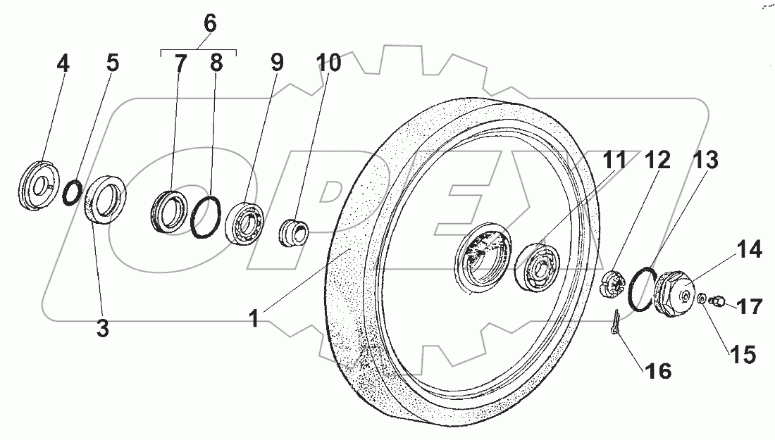  Колеса направляющие с фрикционным уплотнением ступицы