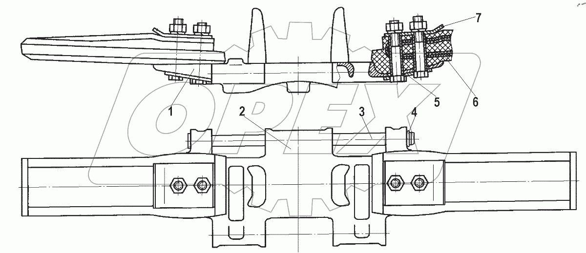  Гусеница движителя (с открытым шарниром)