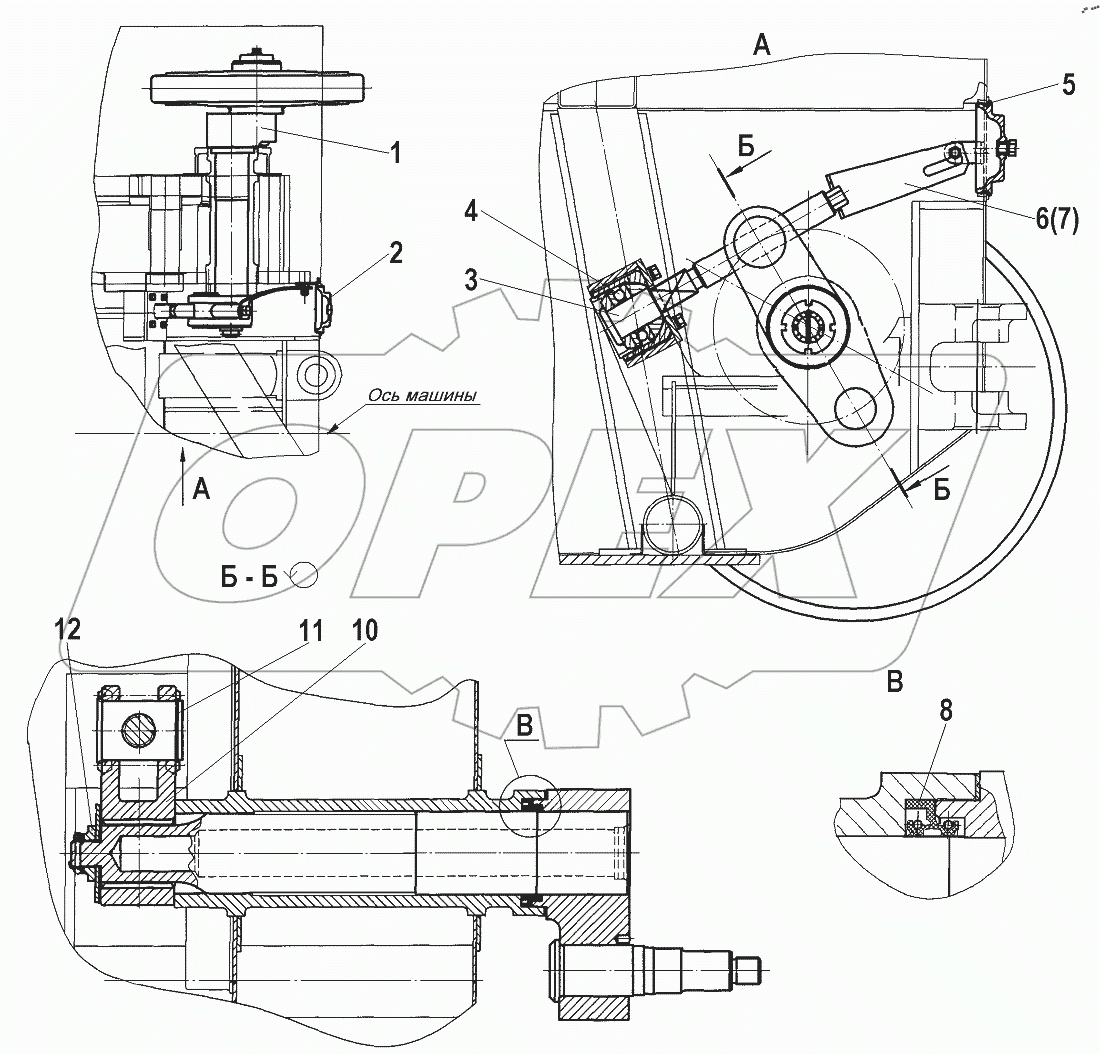  Механизм натяжения гусеницы