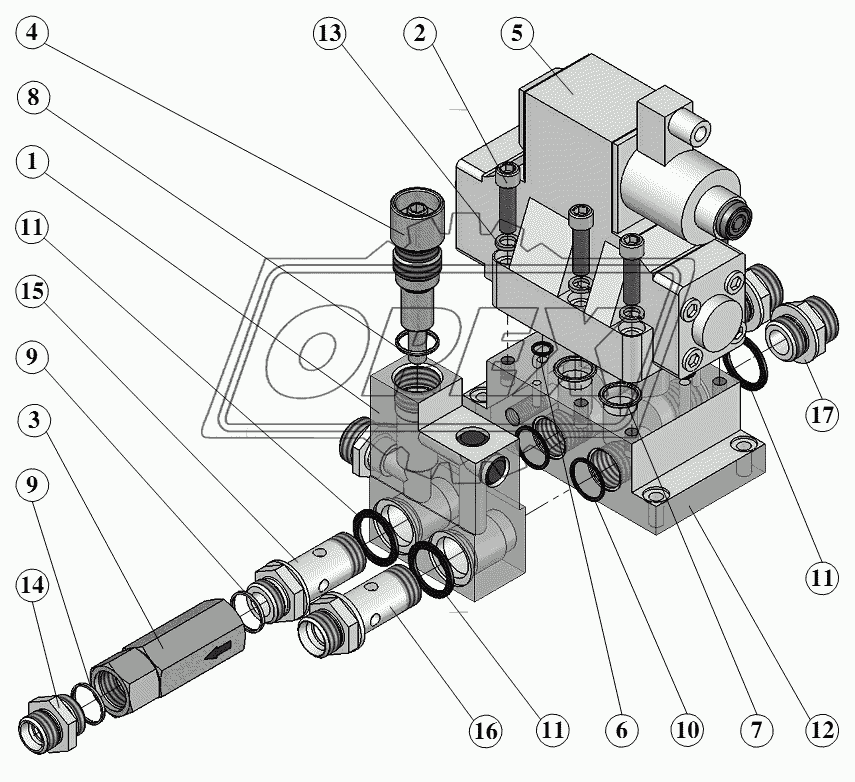 Блок гидроклапанов СБ-170.81.00.300