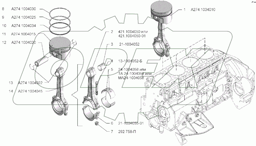  Поршень и шатун