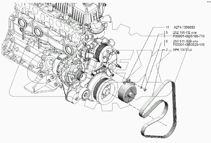  Привод водяного насоса и вентилятора