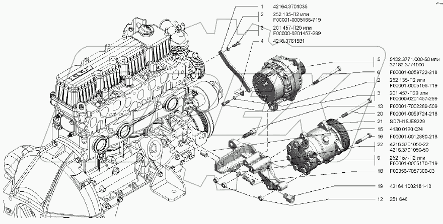  Генератор, компрессор кондиционера