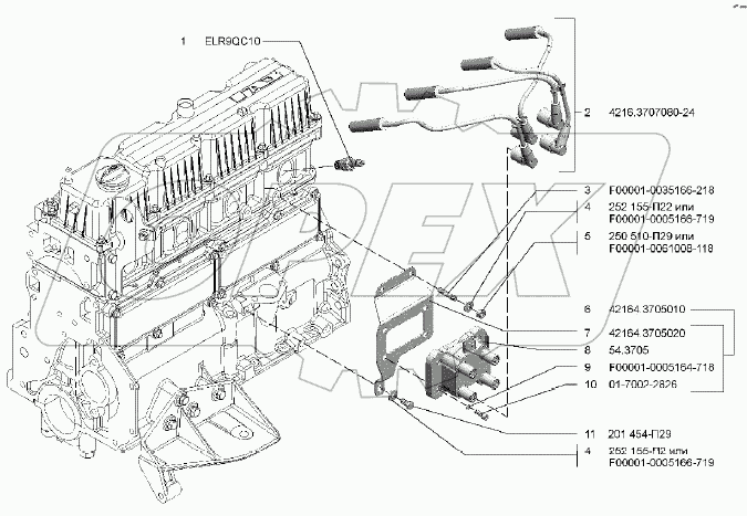  Катушка зажигания свечи и жгут высоковольтных проводов