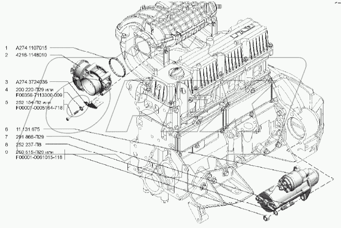  Дроссельный патрубок с электроприводом, стартер
