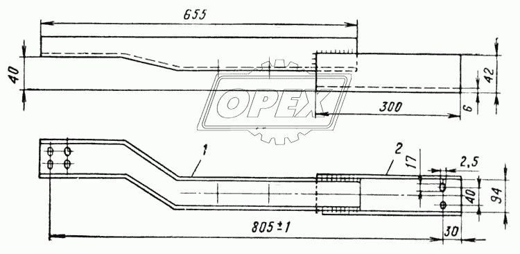 Эскиз доработки правого кронштейна раздаточной коробки (Рис. 49)