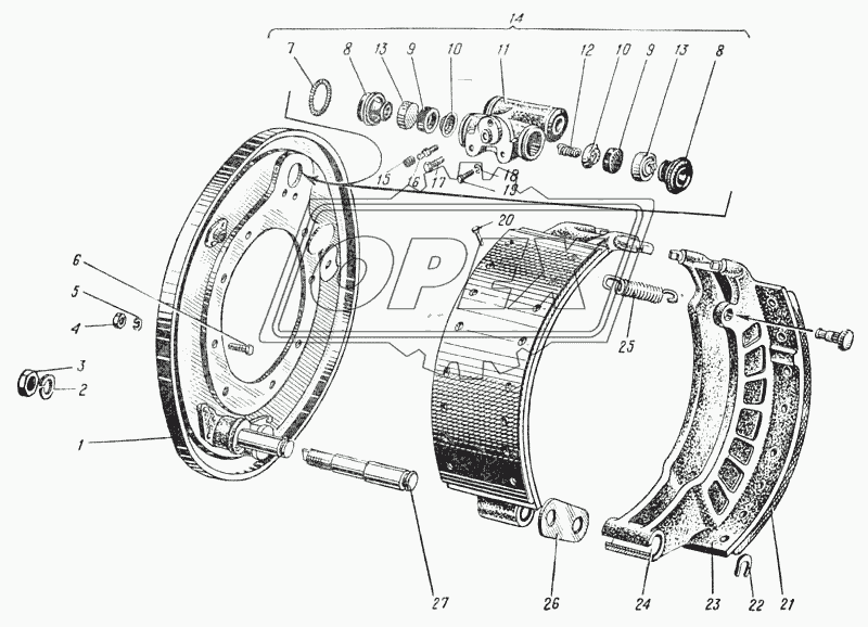 Ножной тормоз (Рис. 91)