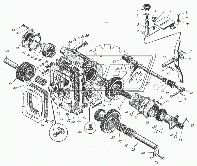 Коробка отбора мощности (Рис. 125)