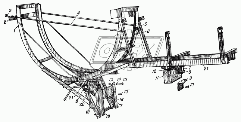 Вертикальный держатель запасного колеса (Рис. 160)
