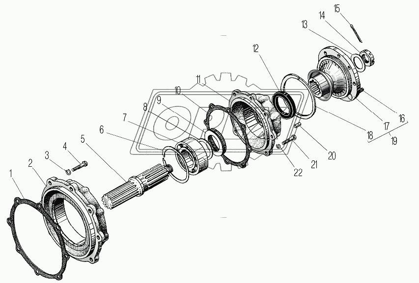 Вал привода заднего моста раздаточной коробки
